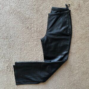 Wilsons Leather Pants Womens 8 (28x31) Vtg Pelle Studio Black Straight Leg